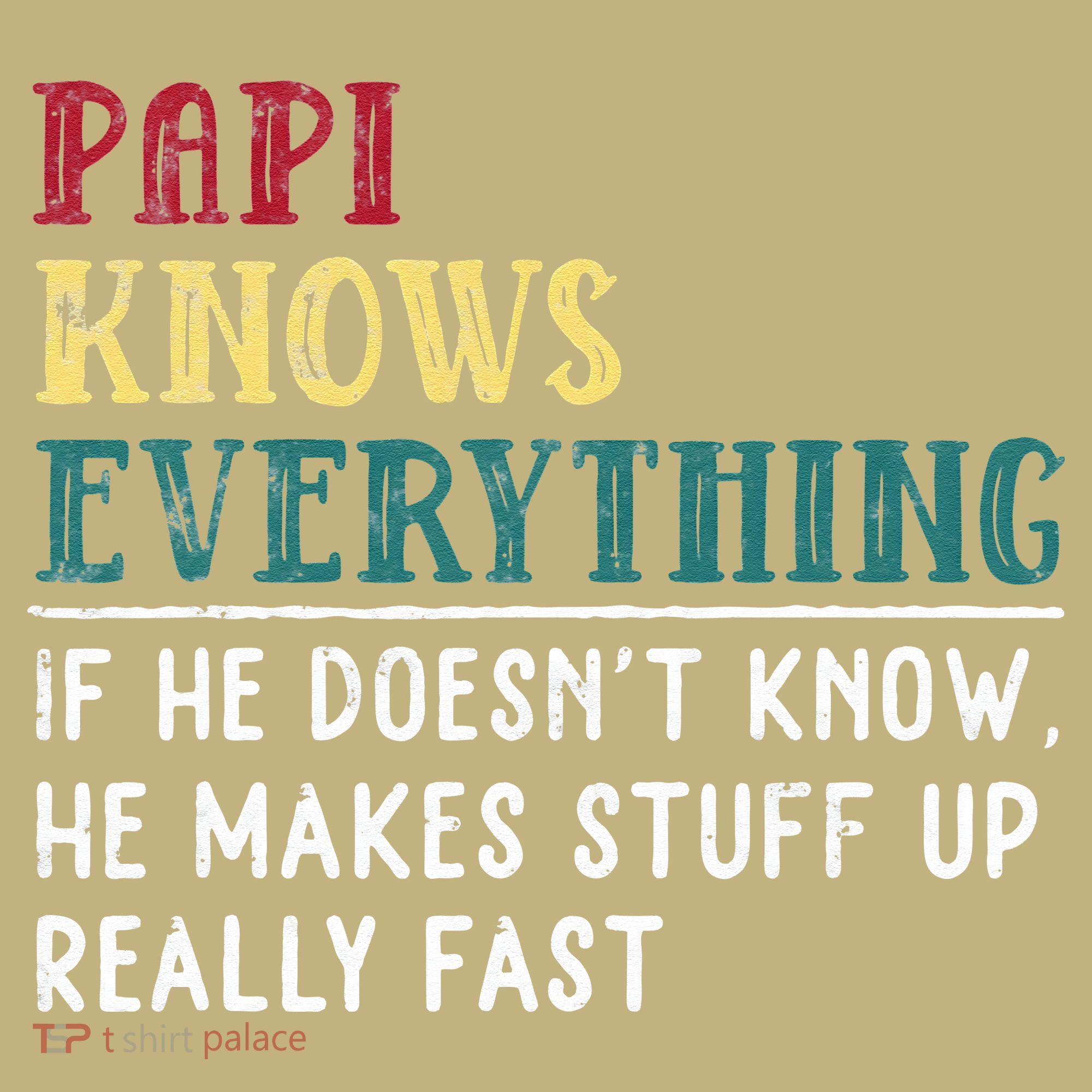 Papi Knows Everything Fathers Day Gift For Funny Grandpa Sweatshirt