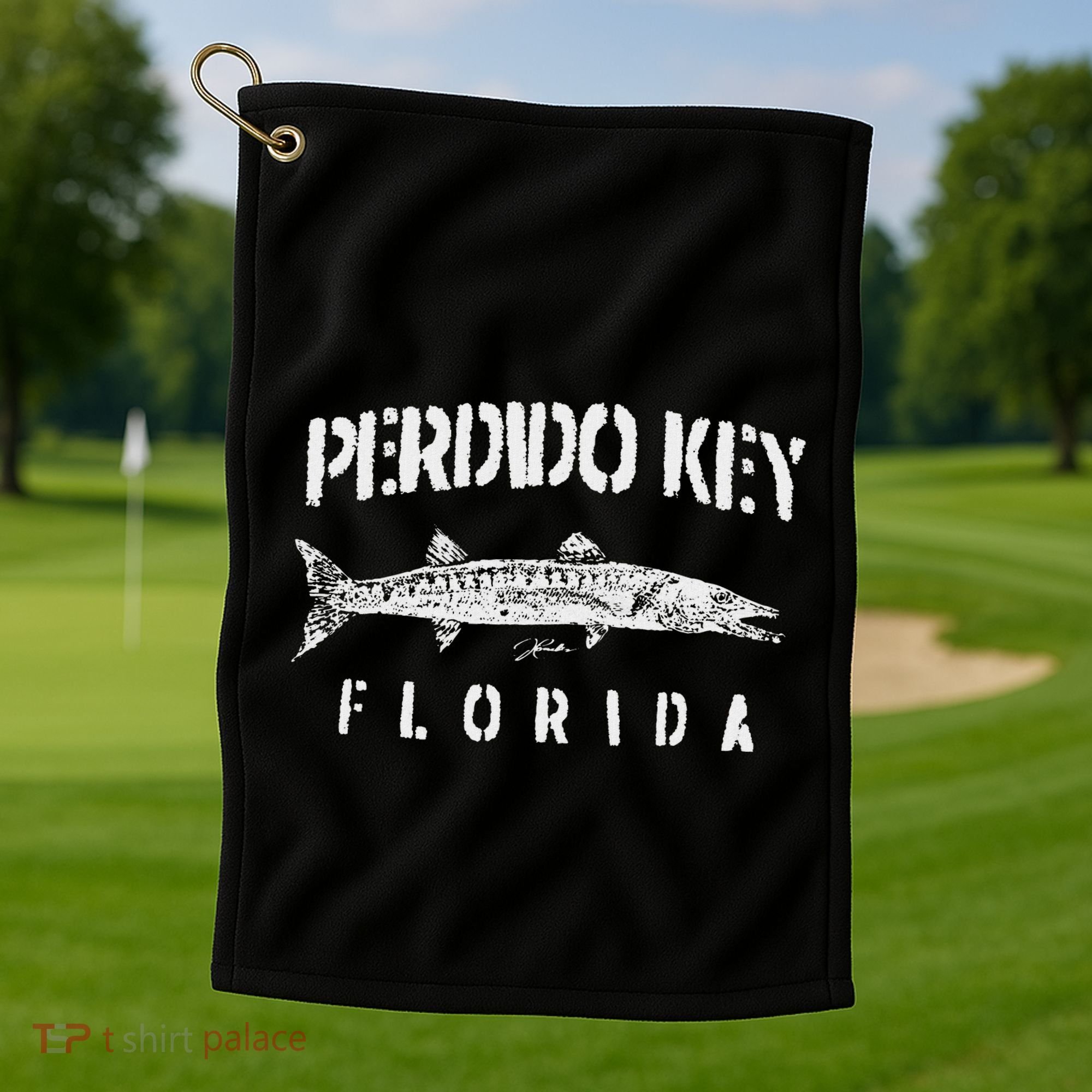 Perdido Key Fl Great Barracuda Golf Towel