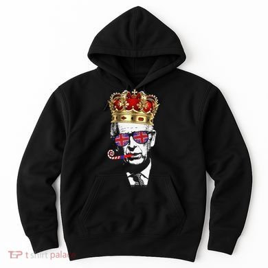 Party King Funny Coronation King Charles Union Jack & Crown Hoodie