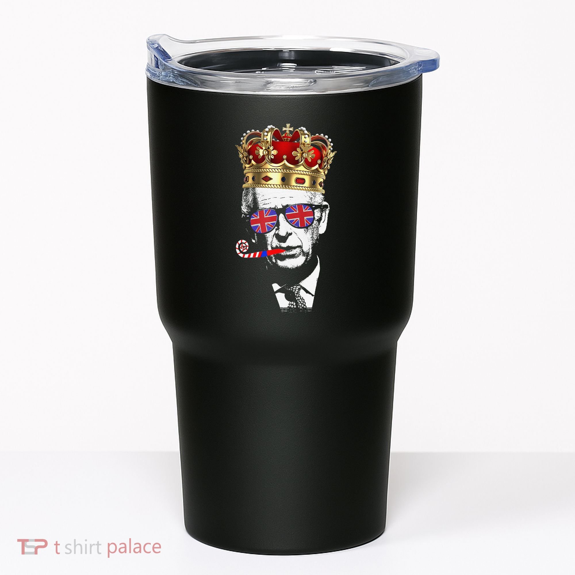 Party King Funny Coronation King Charles Union Jack & Crown Tumbler