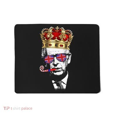 Party King Funny Coronation King Charles Union Jack & Crown Mousepad