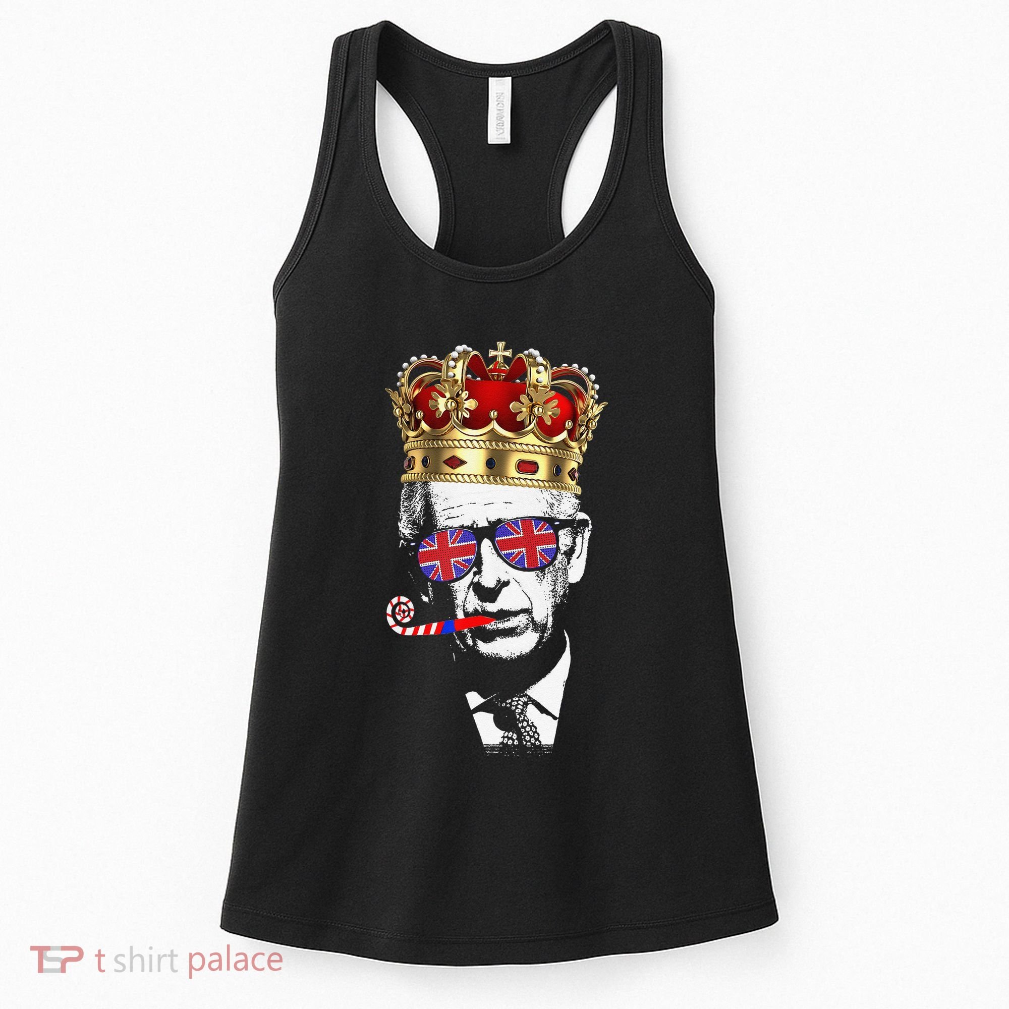 Party King Funny Coronation King Charles Union Jack & Crown Women's Tank Top
