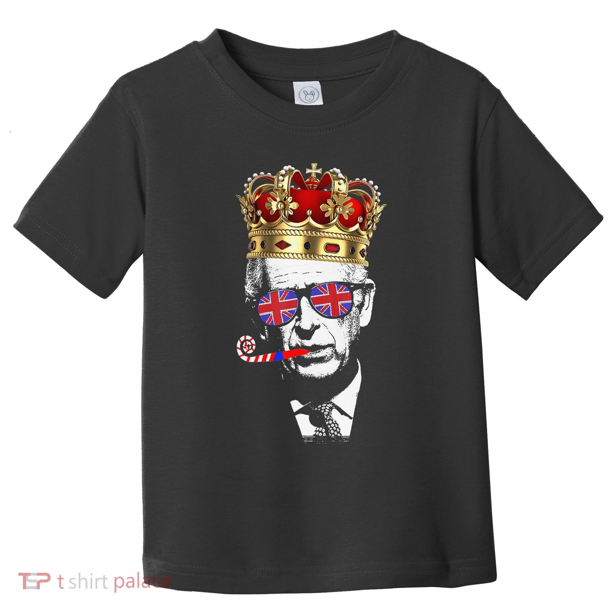 Party King Funny Coronation King Charles Union Jack & Crown Toddler T-Shirt