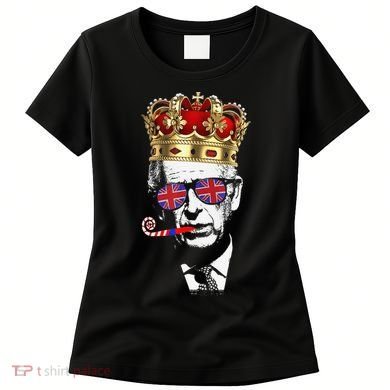 Party King Funny Coronation King Charles Union Jack & Crown Women's T-Shirt