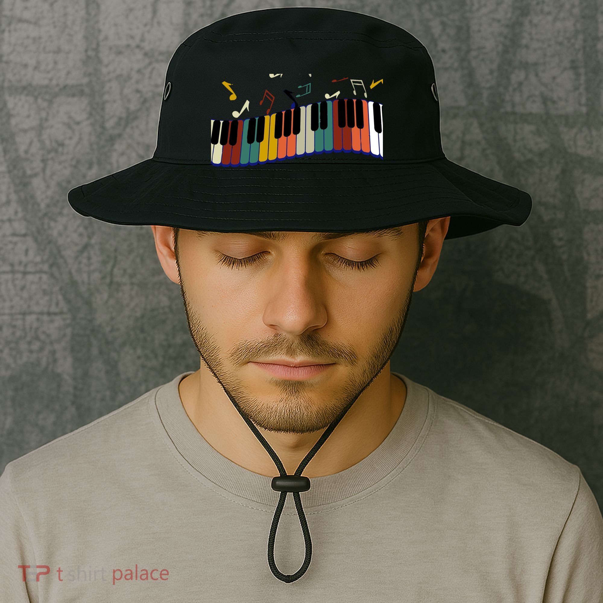 Piano Keyboard For Piano Player Keyboardist Gift Bucket Hat