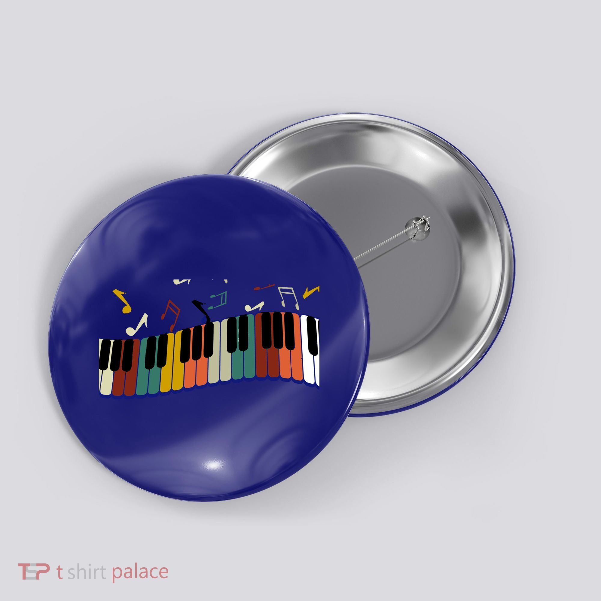 Piano Keyboard For Piano Player Keyboardist Gift Button