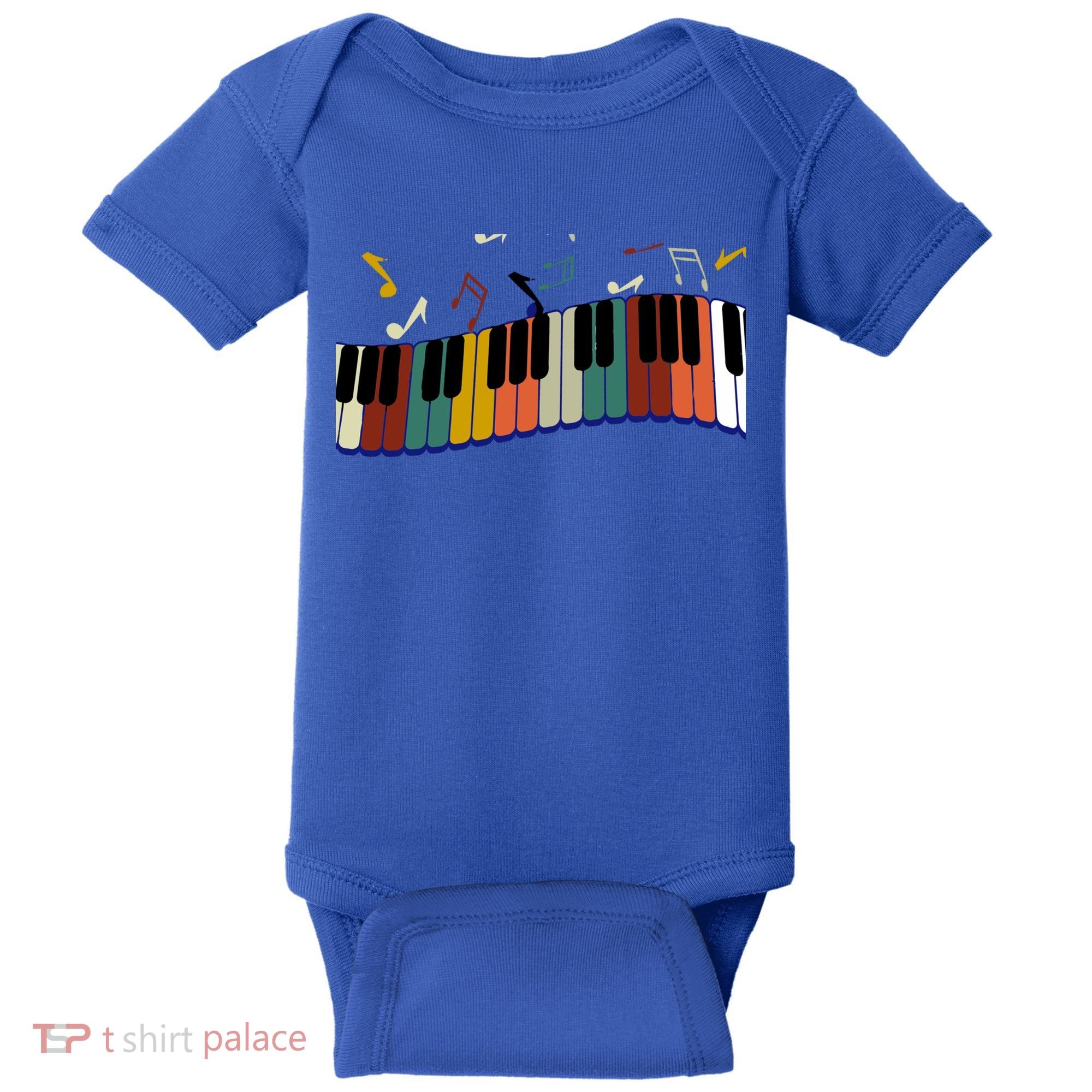 Piano Keyboard For Piano Player Keyboardist Gift Baby Bodysuit