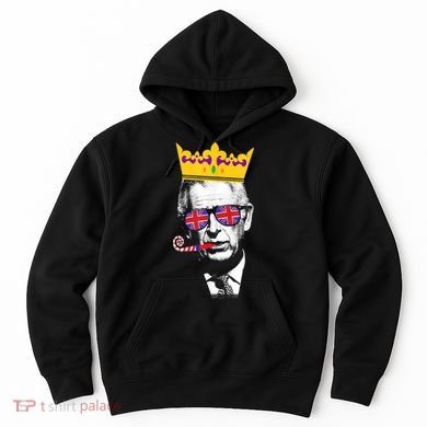 Party King Funny Coronation King Charles Union Jack & Crown Hoodie