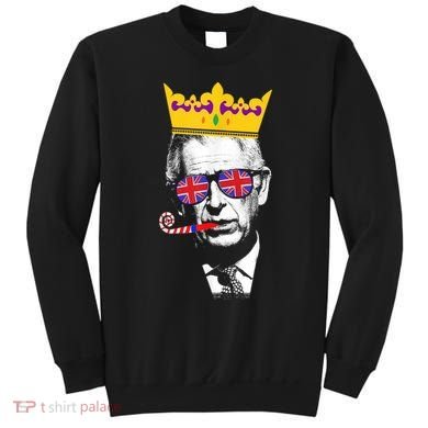 Party King Funny Coronation King Charles Union Jack & Crown Sweatshirt