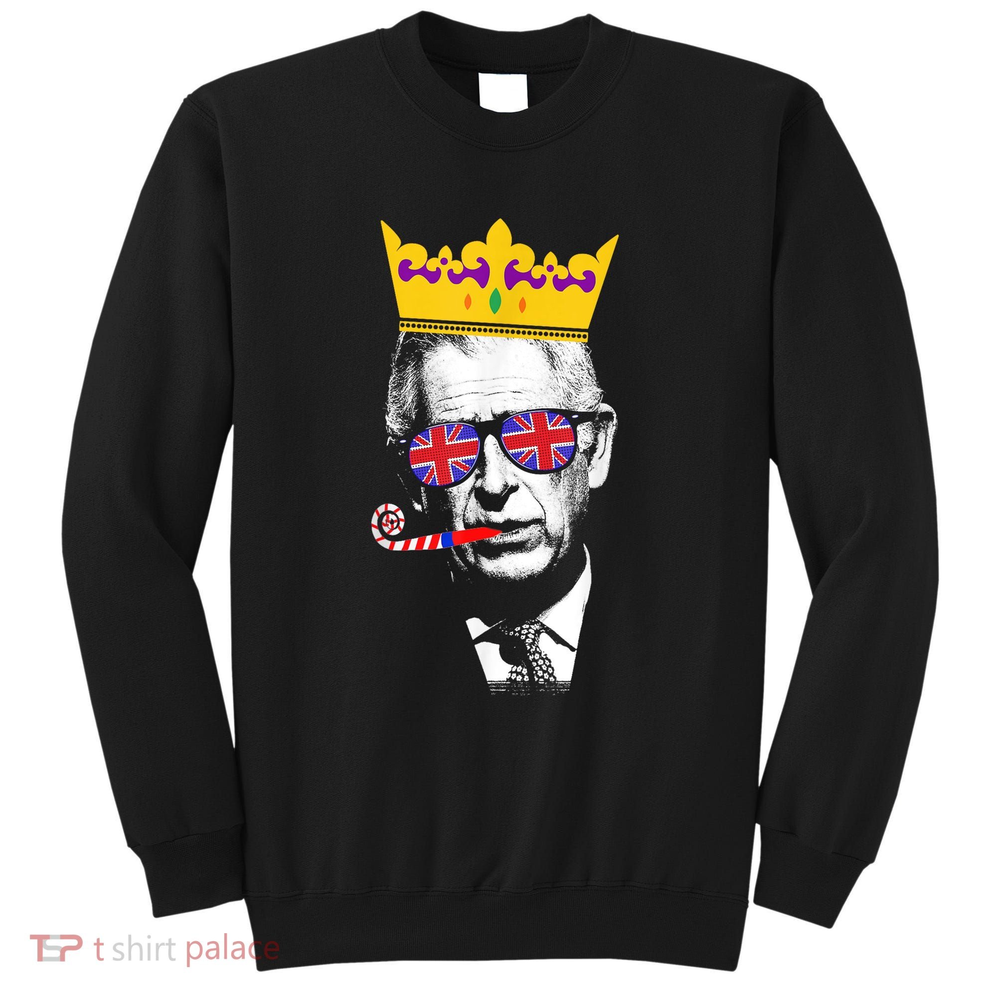 Party King Funny Coronation King Charles Union Jack & Crown Sweatshirt