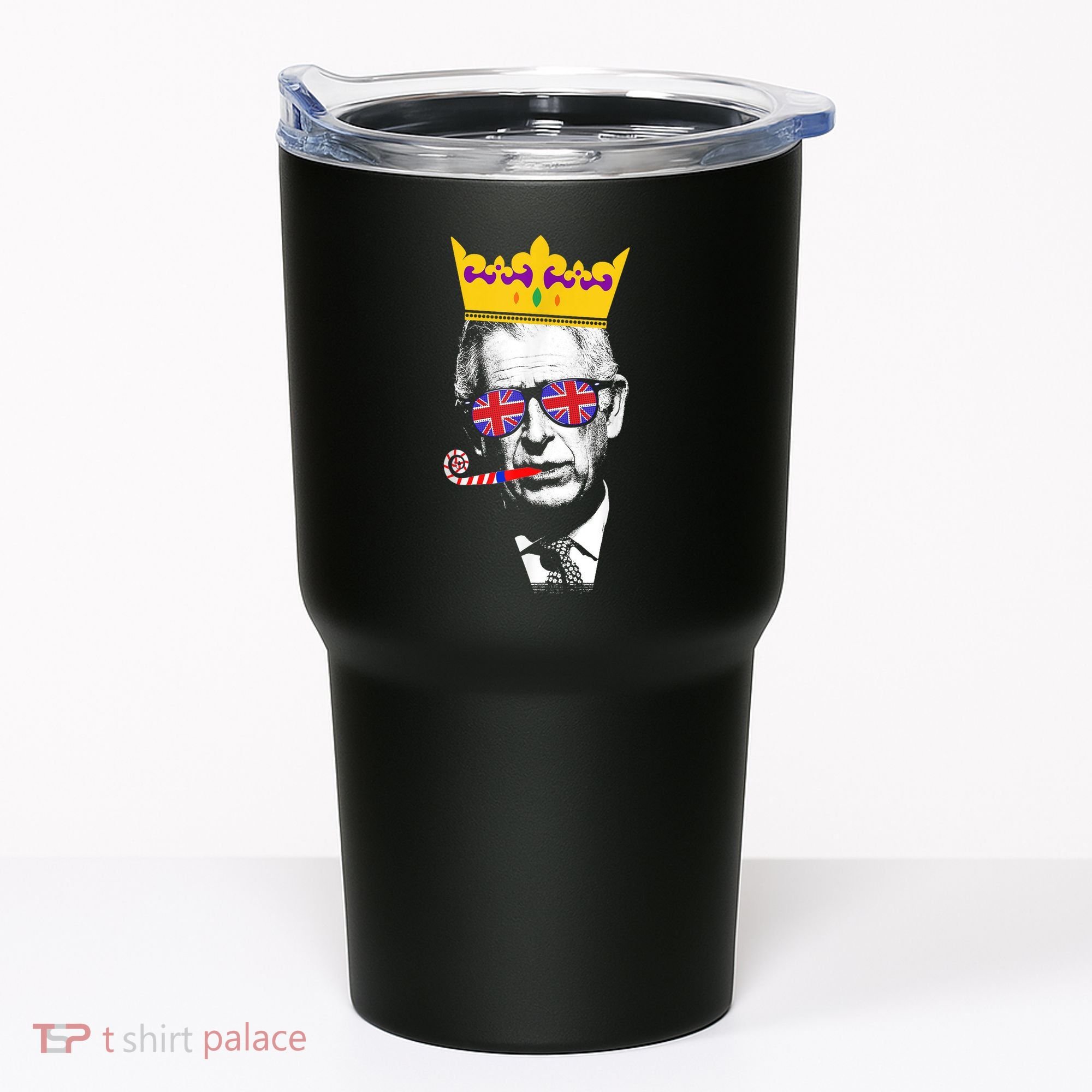 Party King Funny Coronation King Charles Union Jack & Crown Tumbler