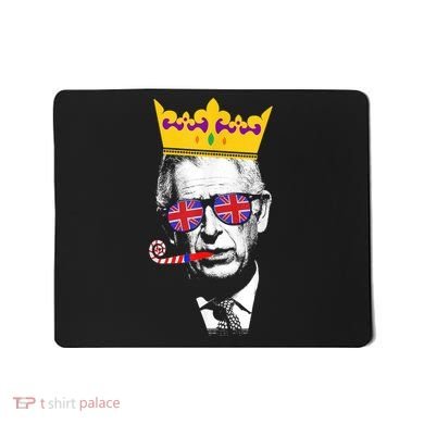 Party King Funny Coronation King Charles Union Jack & Crown Mousepad