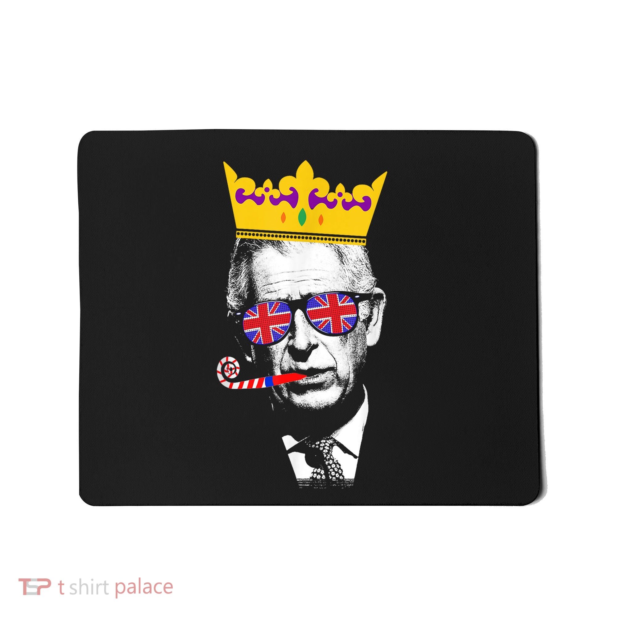 Party King Funny Coronation King Charles Union Jack & Crown Mousepad