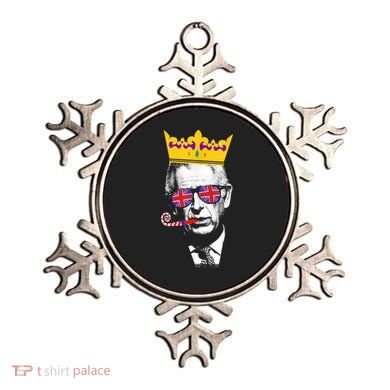 Party King Funny Coronation King Charles Union Jack & Crown Ornament