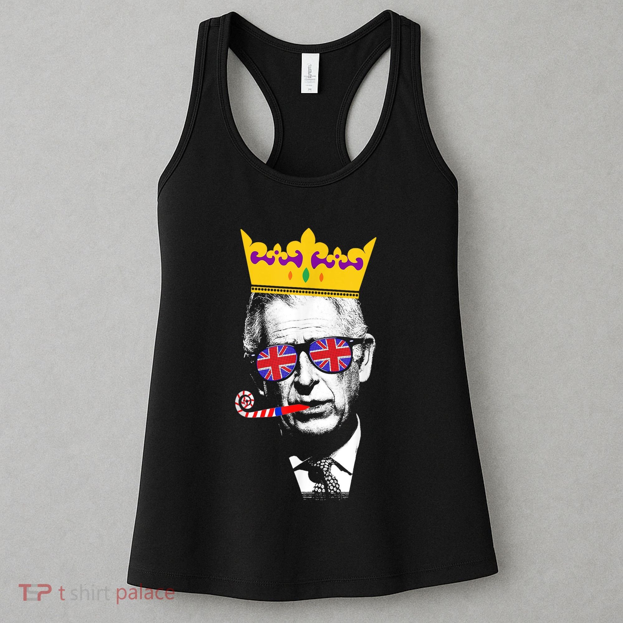 Party King Funny Coronation King Charles Union Jack & Crown Women's Tank Top
