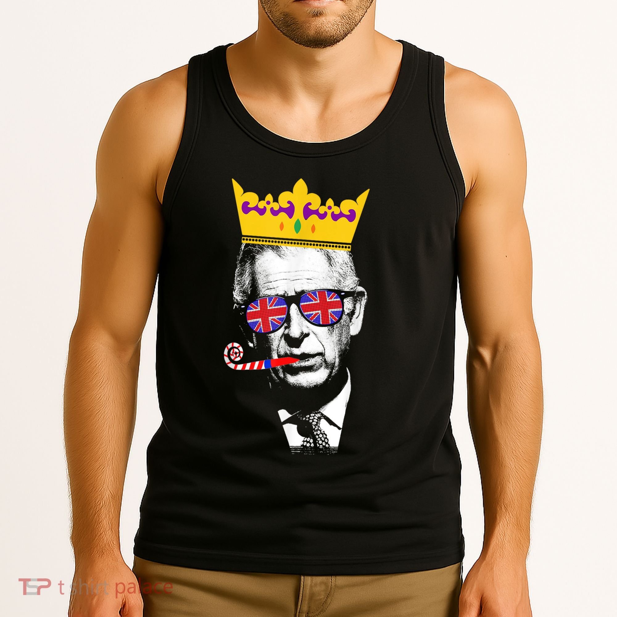 Party King Funny Coronation King Charles Union Jack & Crown Tank Top