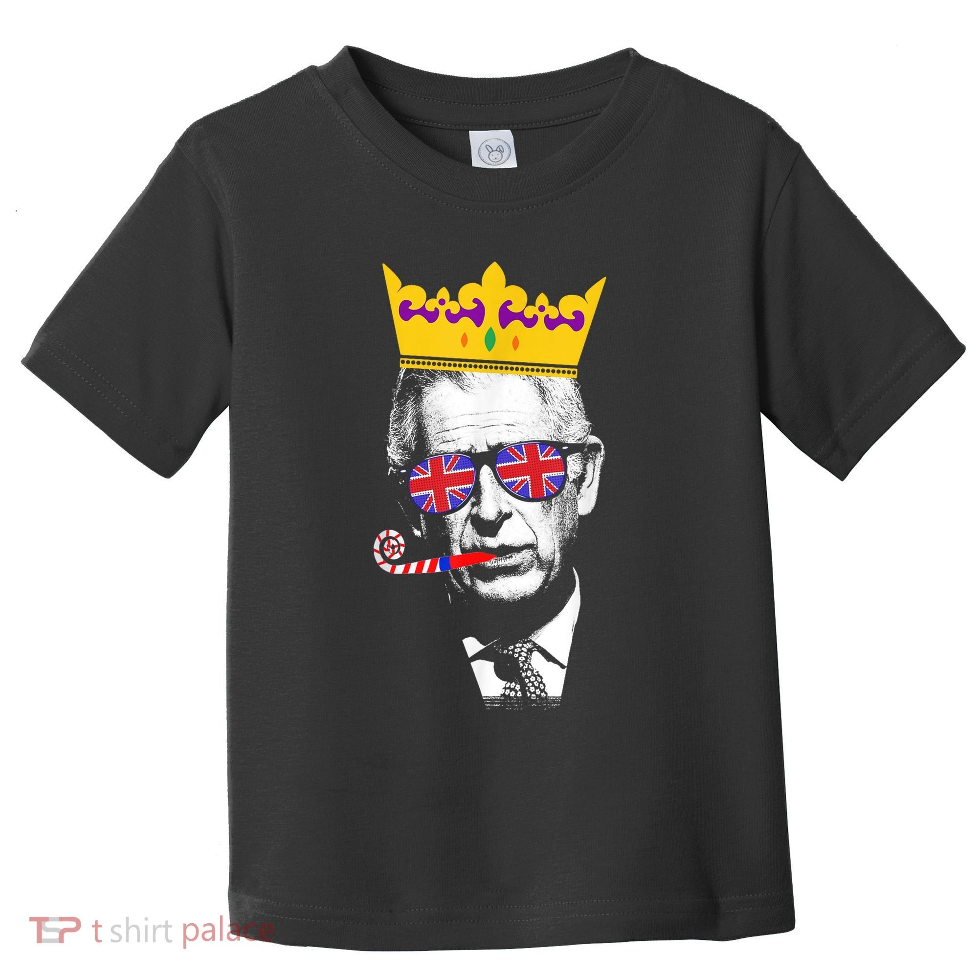 Party King Funny Coronation King Charles Union Jack & Crown Toddler T-Shirt