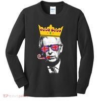 Party King Funny Coronation King Charles Union Jack & Crown Kids Long Sleeve Shirt thumb 0