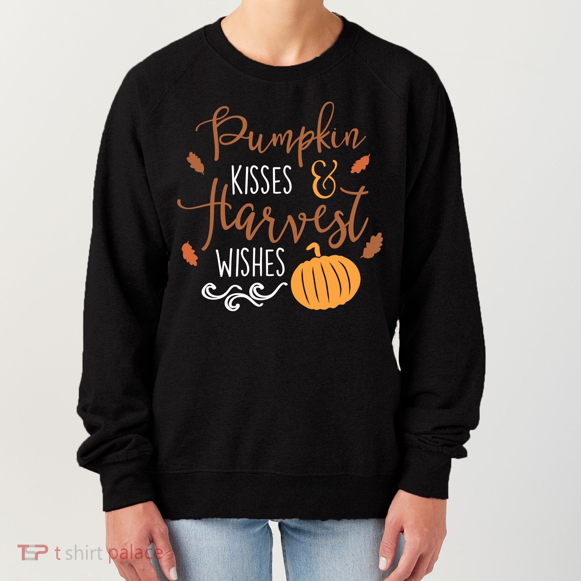 Pumpkin Kisses Harvest Wishes Women's Sweatshirt