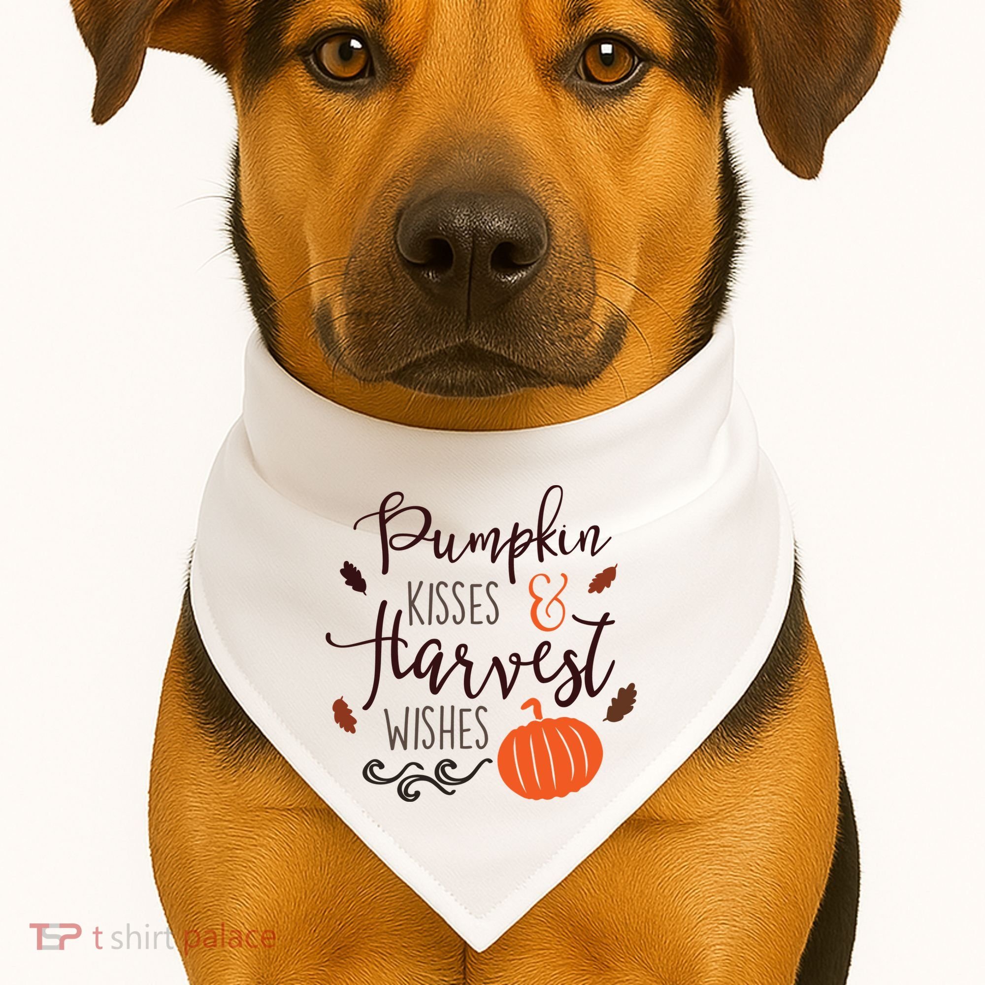 Pumpkin Kisses Harvest Wishes USA-Made Doggie Bandana