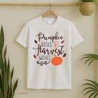 Pumpkin Kisses Harvest Wishes T-Shirt thumb 2