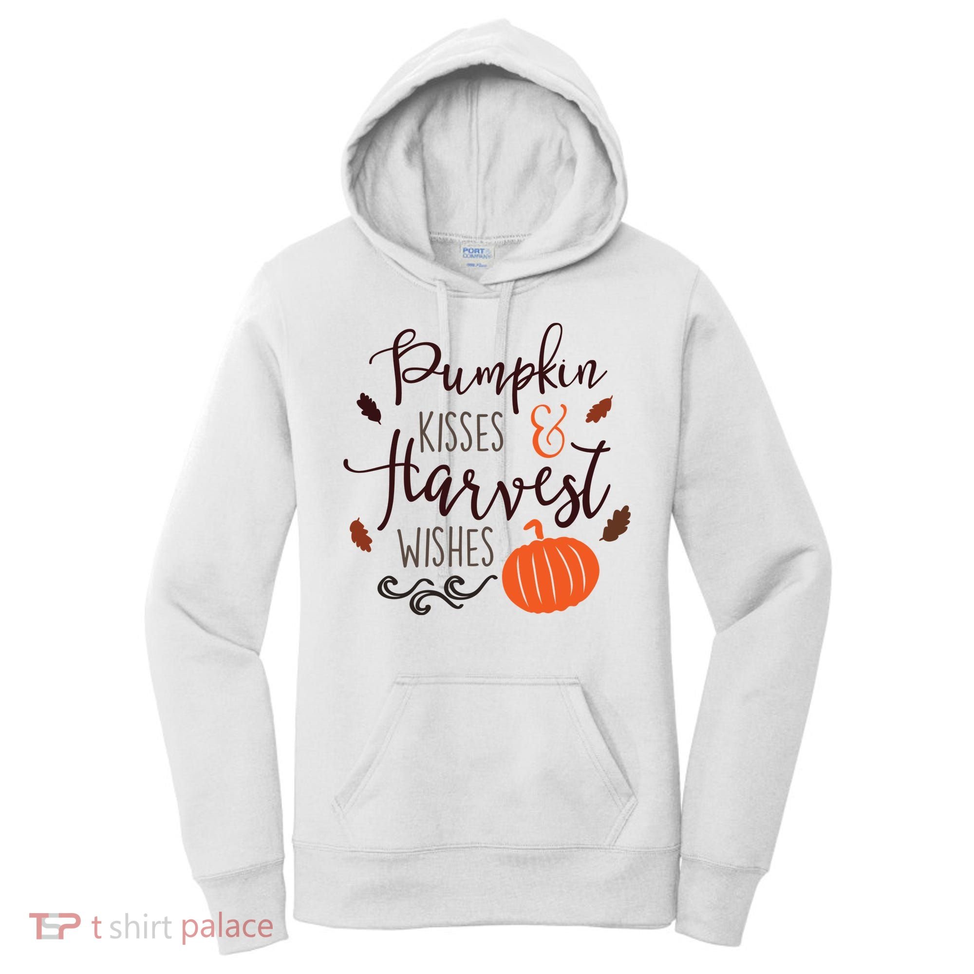 Pumpkin Kisses Harvest Wishes Women's Hoodie