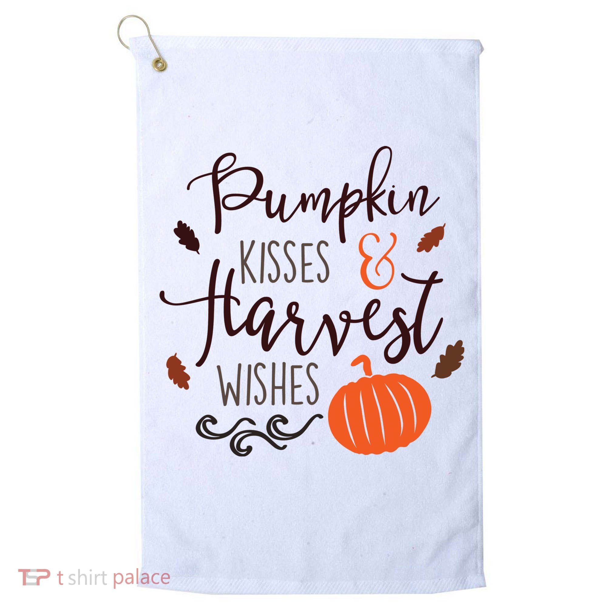 Pumpkin Kisses Harvest Wishes Golf Towel