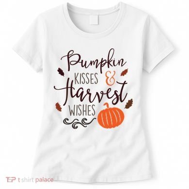 Pumpkin Kisses Harvest Wishes Women's T-Shirt