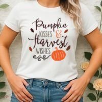 Pumpkin Kisses Harvest Wishes Women's T-Shirt thumb 2
