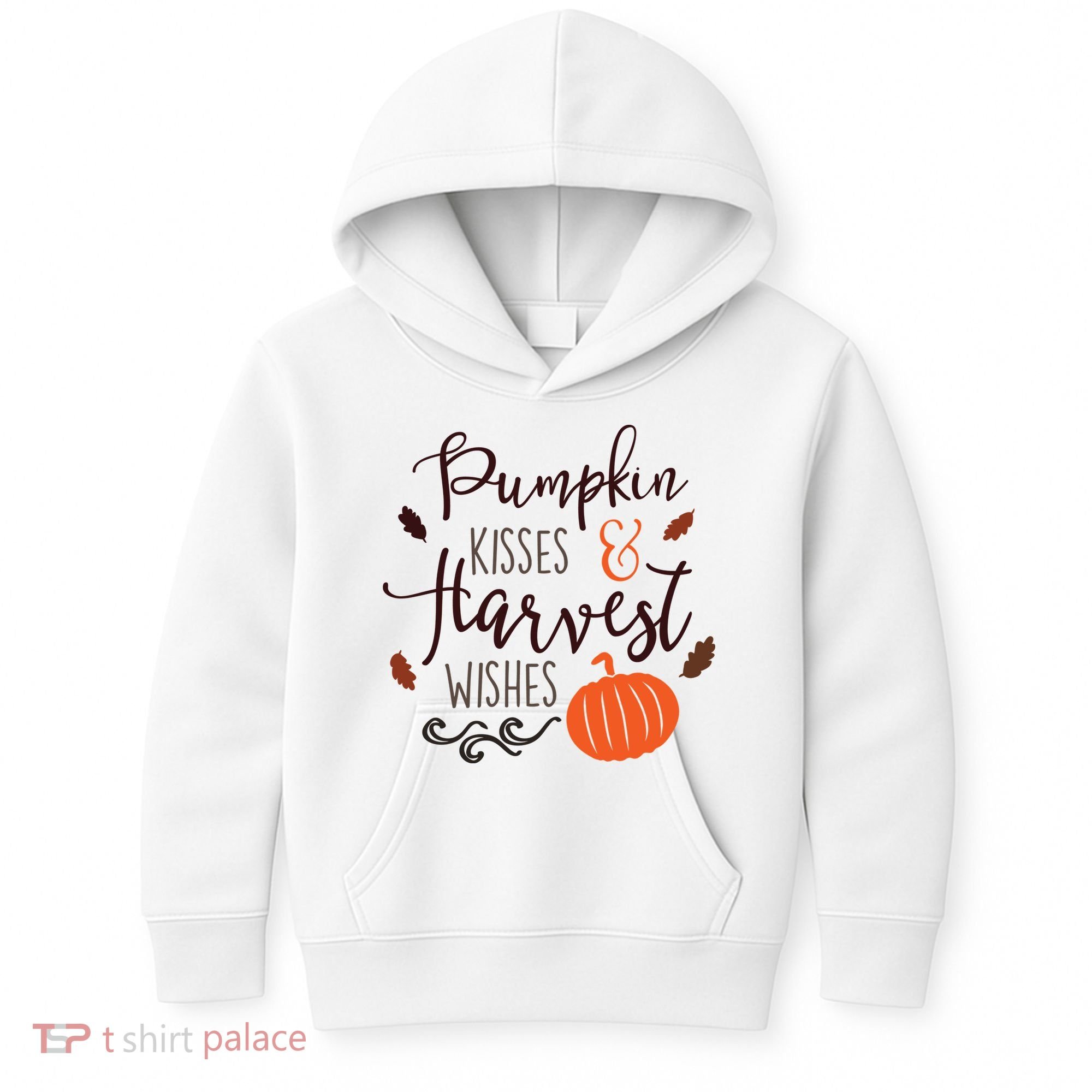 Pumpkin Kisses Harvest Wishes Kids Hoodie