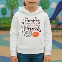 Pumpkin Kisses Harvest Wishes Kids Hoodie thumb 3