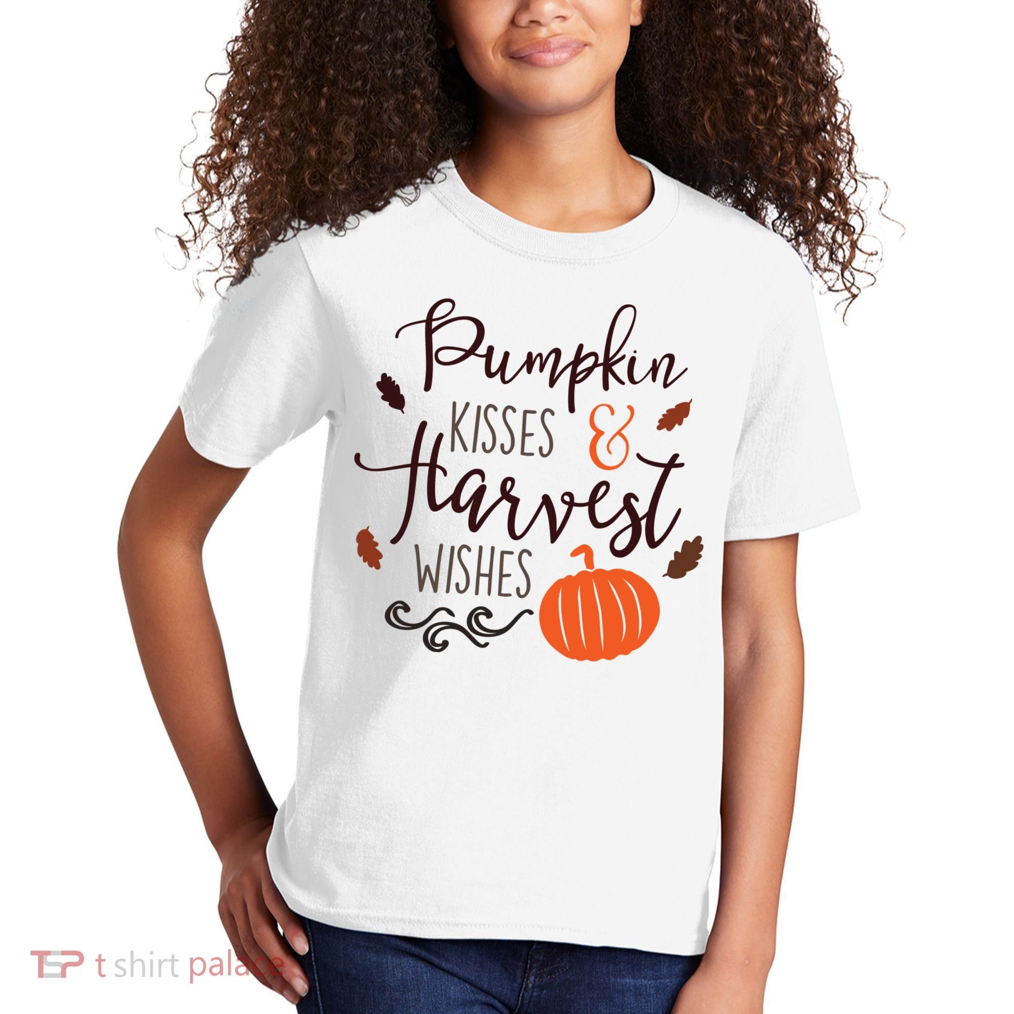 Pumpkin Kisses Harvest Wishes Kids T-Shirt