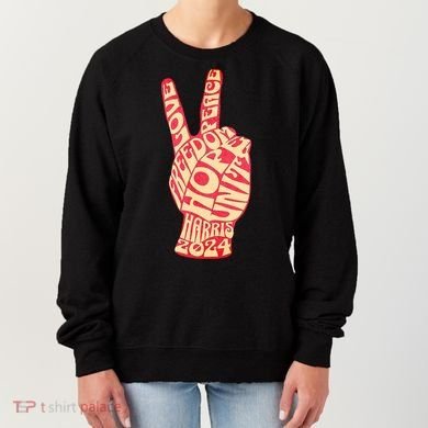 Pro Kamala Harris 2024 Peace Sign Women's Sweatshirt