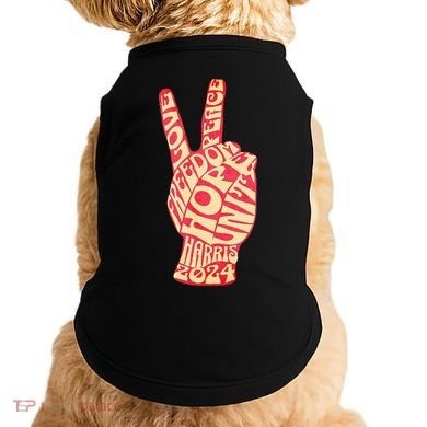 Pro Kamala Harris 2024 Peace Sign Doggie Tank