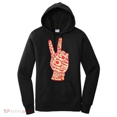 Pro Kamala Harris 2024 Peace Sign Women's Hoodie