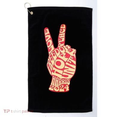 Pro Kamala Harris 2024 Peace Sign Golf Towel