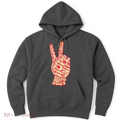 Pro Kamala Harris 2024 Peace Sign Hoodie