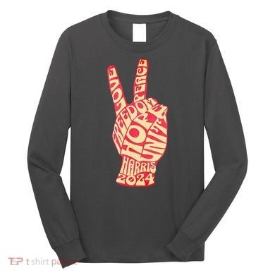 Pro Kamala Harris 2024 Peace Sign Long Sleeve Shirt