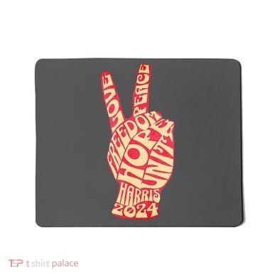 Pro Kamala Harris 2024 Peace Sign Mousepad