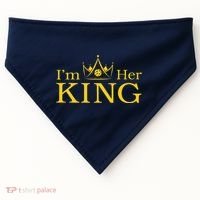 Pickleball King IM His Queen IM Her King Couple USA-Made Doggie Bandana thumb 0