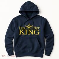 Pickleball King IM His Queen IM Her King Couple Hoodie thumb 0