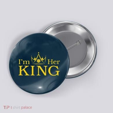 Pickleball King IM His Queen IM Her King Couple Button