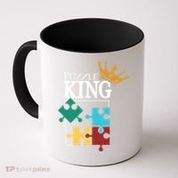 Puzzle King Jigsaw Puzzle Lover Puzzle Pieces Gift Coffee Mug thumb 0
