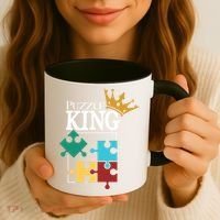 Puzzle King Jigsaw Puzzle Lover Puzzle Pieces Gift Coffee Mug thumb 3