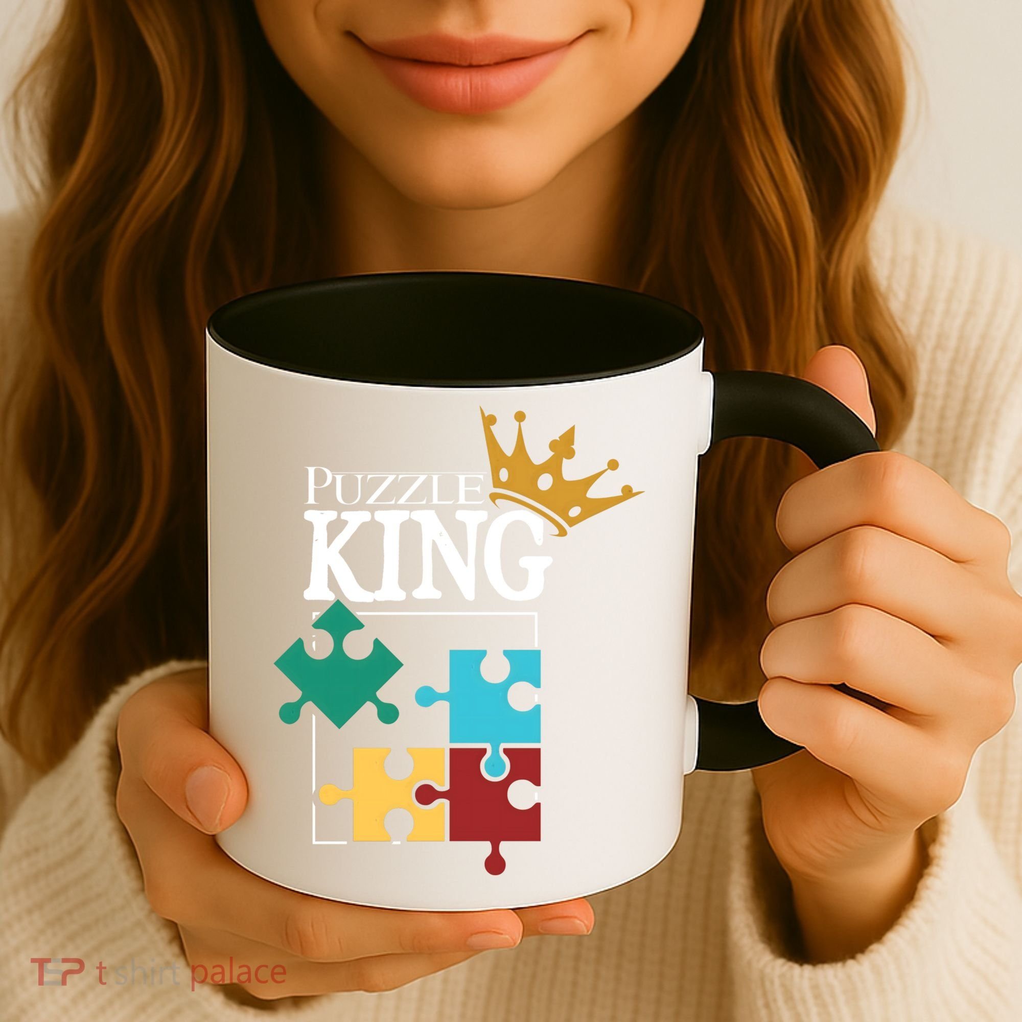 Puzzle King Jigsaw Puzzle Lover Puzzle Pieces Gift Coffee Mug