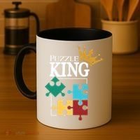 Puzzle King Jigsaw Puzzle Lover Puzzle Pieces Gift Coffee Mug thumb 4