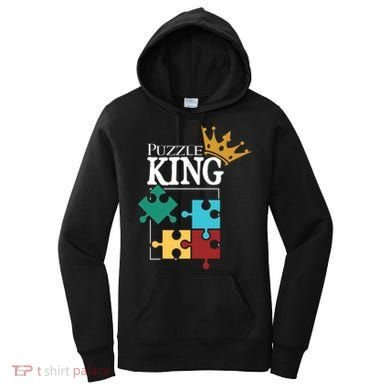 Puzzle King Jigsaw Puzzle Lover Puzzle Pieces Gift Women's Hoodie