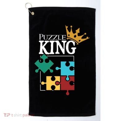 Puzzle King Jigsaw Puzzle Lover Puzzle Pieces Gift Golf Towel