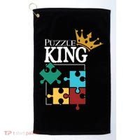 Puzzle King Jigsaw Puzzle Lover Puzzle Pieces Gift Golf Towel thumb 0