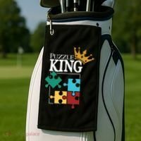 Puzzle King Jigsaw Puzzle Lover Puzzle Pieces Gift Golf Towel thumb 2